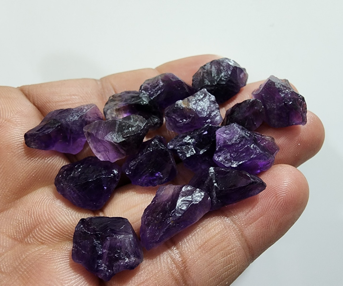 15 Pcs Awesome Purple Amethyst Rough Gemstone Chunks Size 17-21 MM Loose Rough