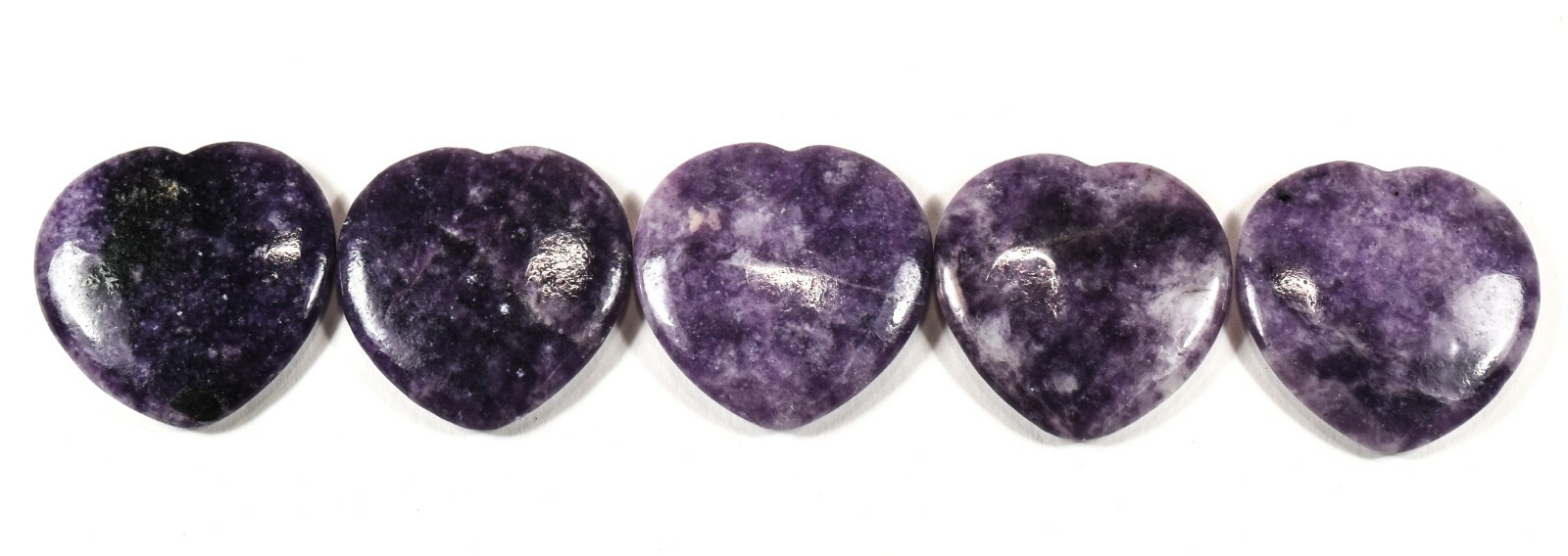 39mm Purple Lepidolite Heart Mini Bowl Worry Stone Crystal Mineral – Brazil 1PC