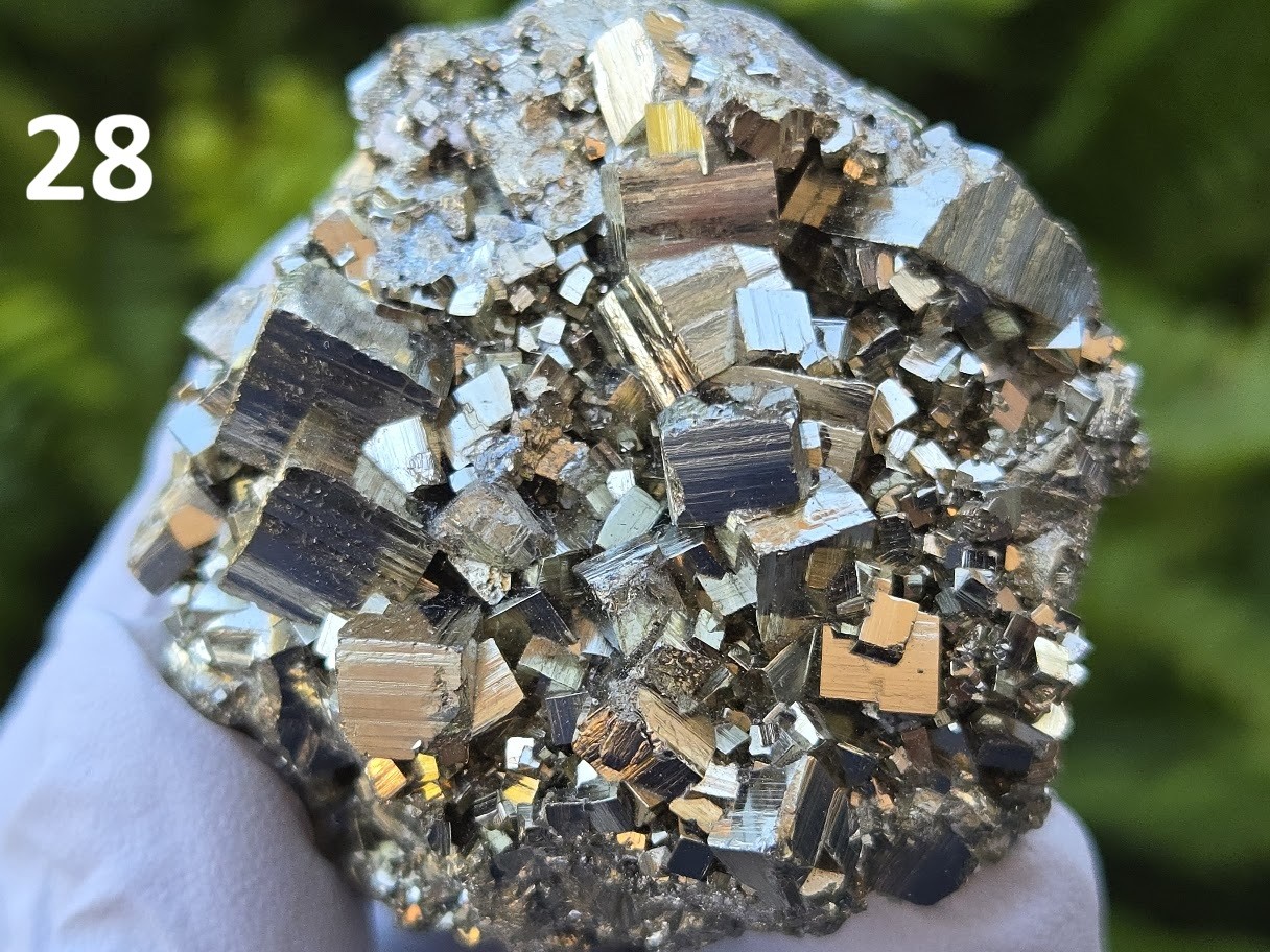 PYRITE Clusters with High-Luster Well-Formed Crystal Rare Collection