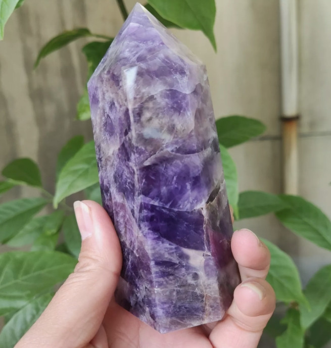 Eco Friendly Chevron Amethyst Purple Crystal Tower Point Home Car Deco Gift Idea