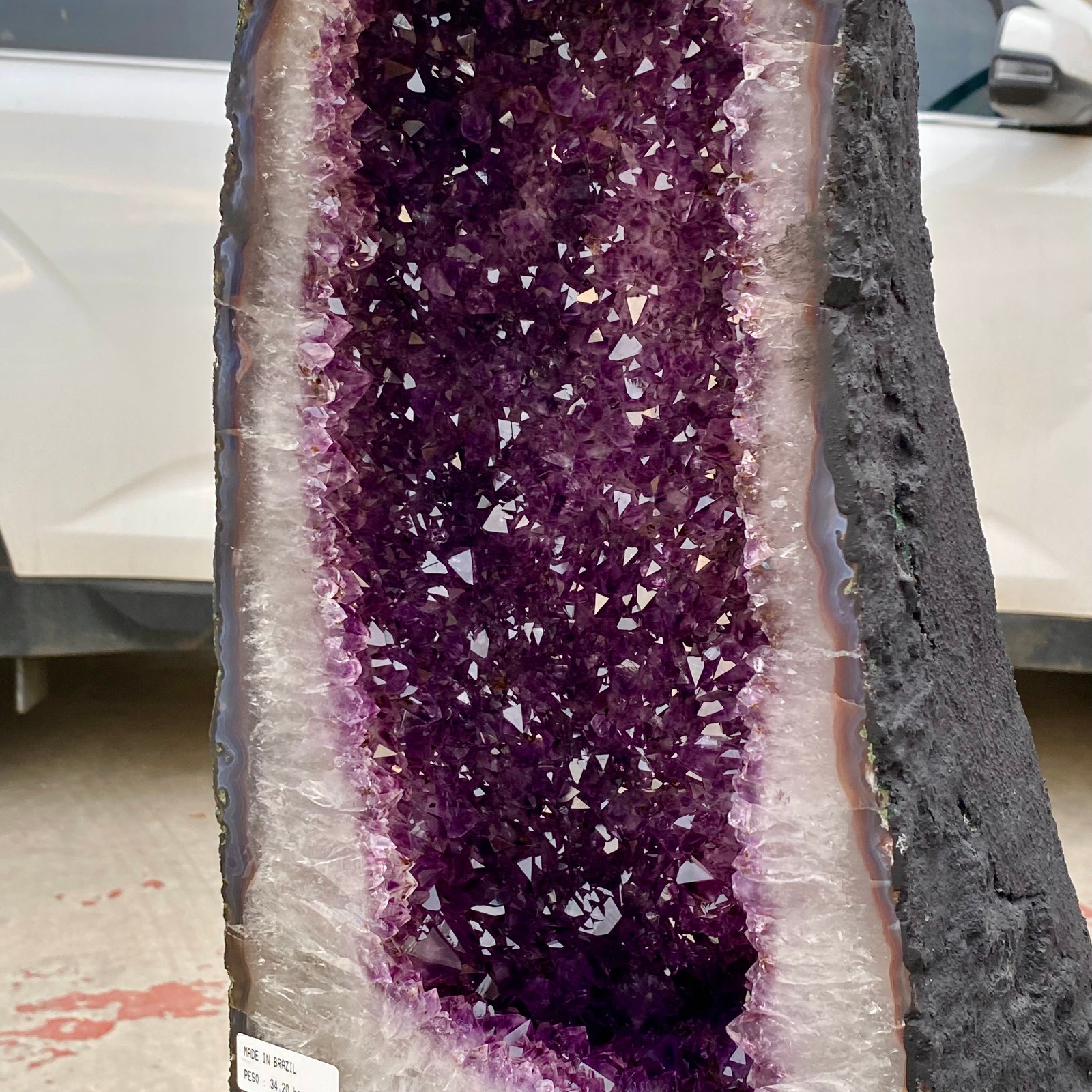 75.4LB Natural Amethyst Geode Quartz Crystal Cluster Cathedral Energy healing