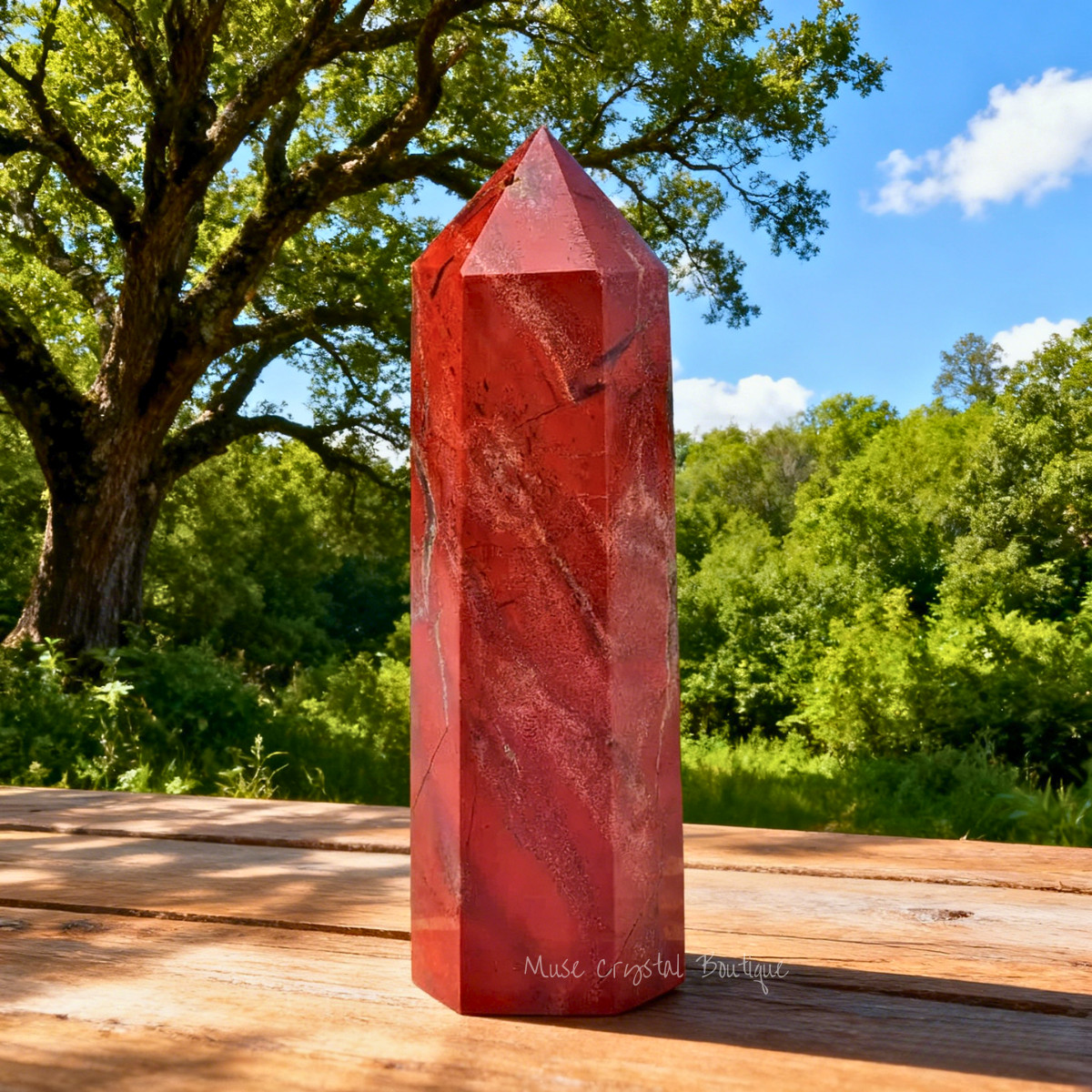 Natural Red Jasper Healing Crystal Tower Point Obelisk Mineral Specimen Gift 1PC