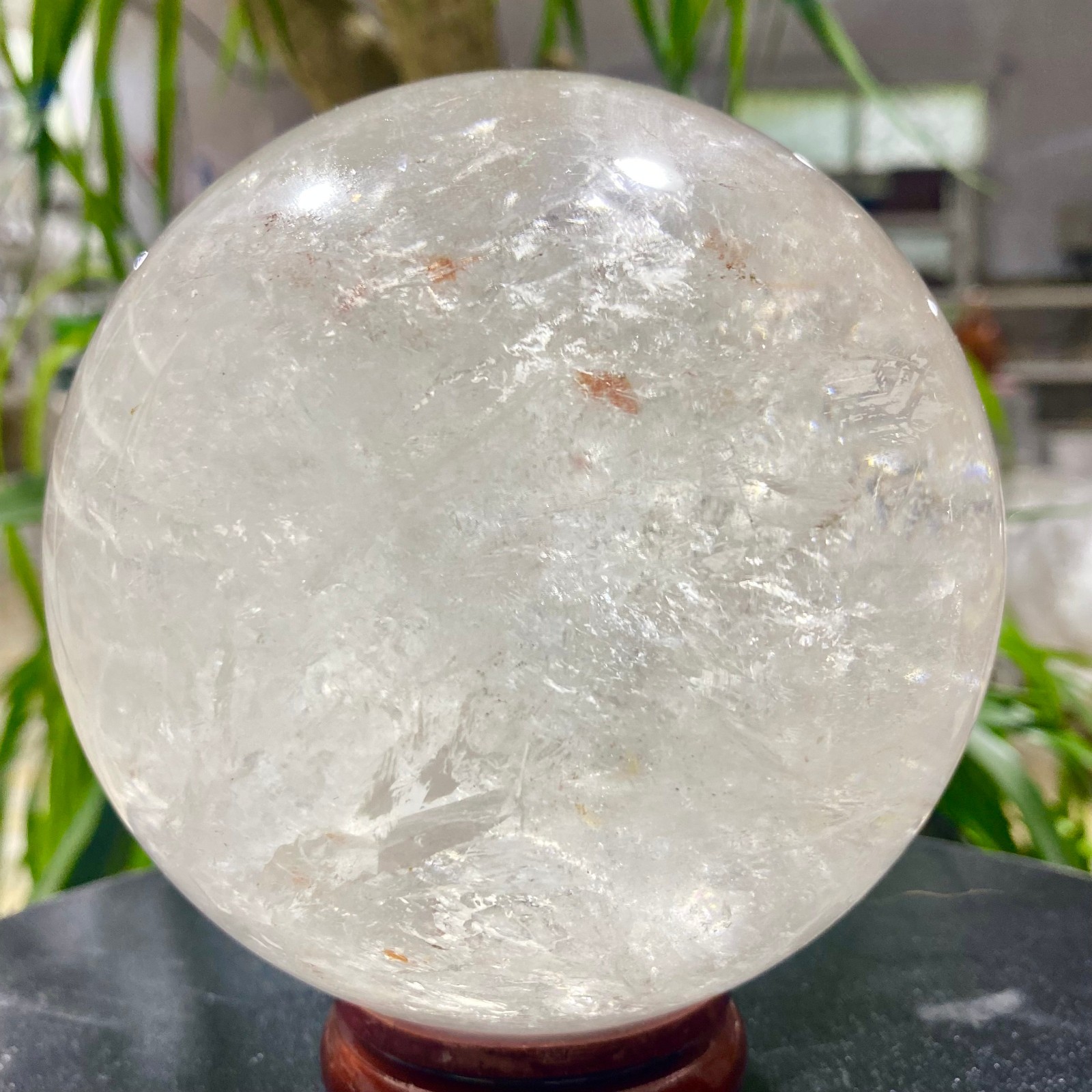 3.99LB white crystal transparent quartz crystal ball Reiki repair