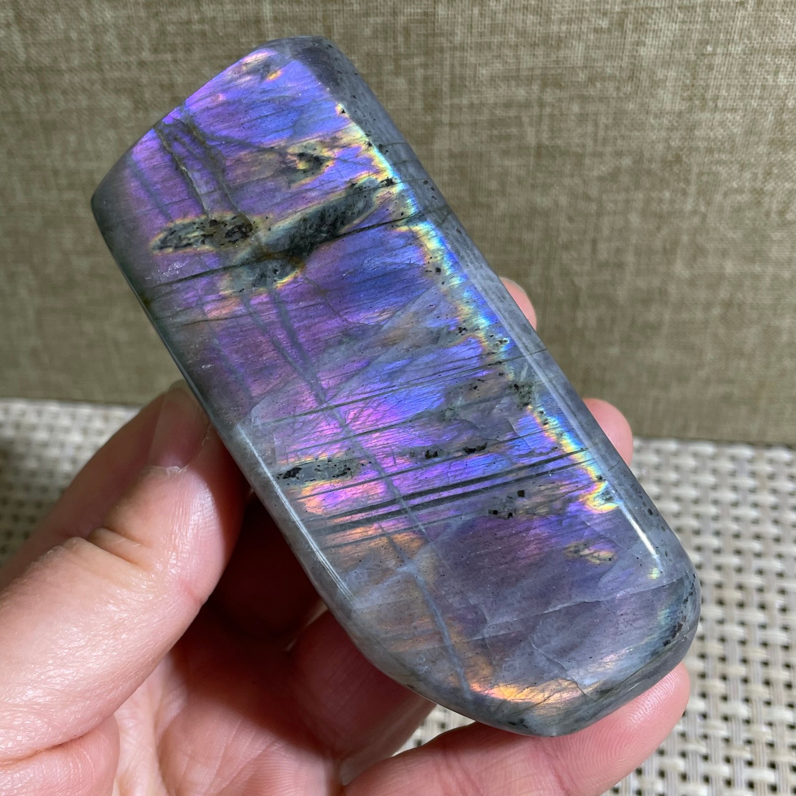 Rare Flashy Labradorite Slab Crystal Rough Gemstone Raw Labradorite Rough 258g