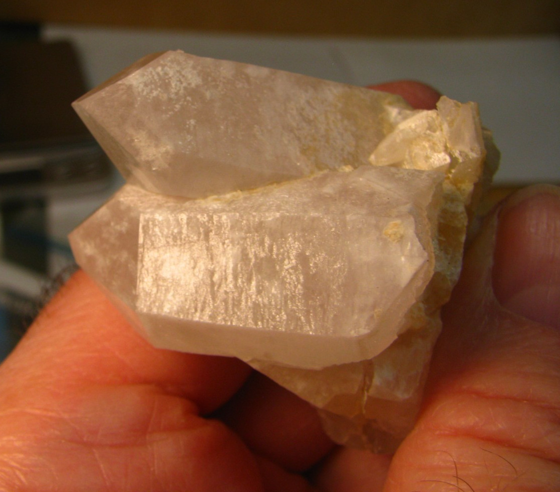 2 WHITE QUARTZ CRYSTAL CLUSTERS 2.4in & 1.84in ARKANSAS USA #216