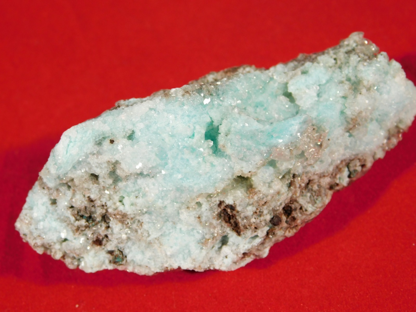 Light BLUE! CHRYSOCOLLA Cluster Under Translucent Druzy Quartz Mexico 77.0gr