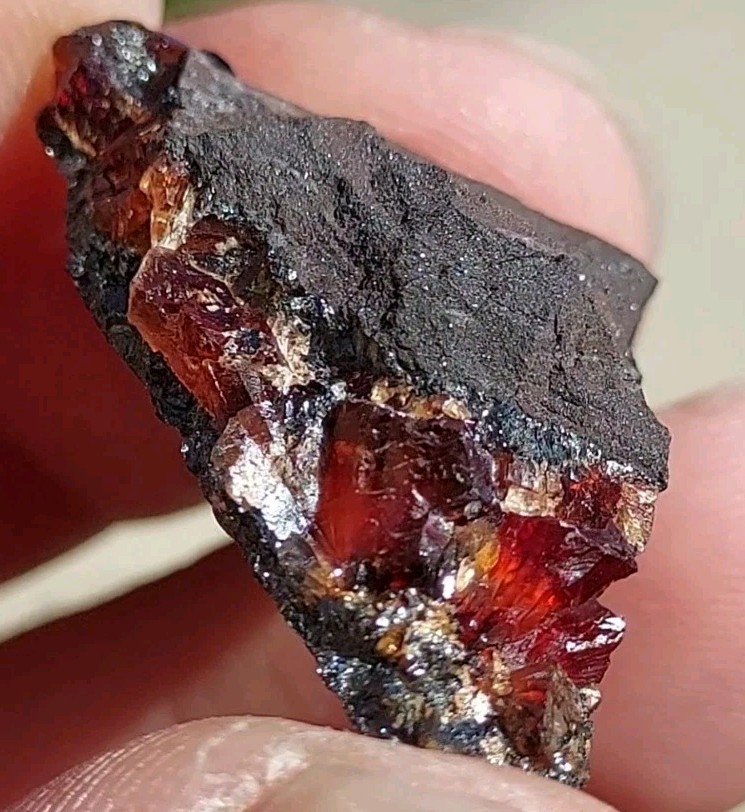 ULTRA RARE GEM RHODOCHROSITE ON MATRIX N’Chwaning I Mine, KMF, South Africa