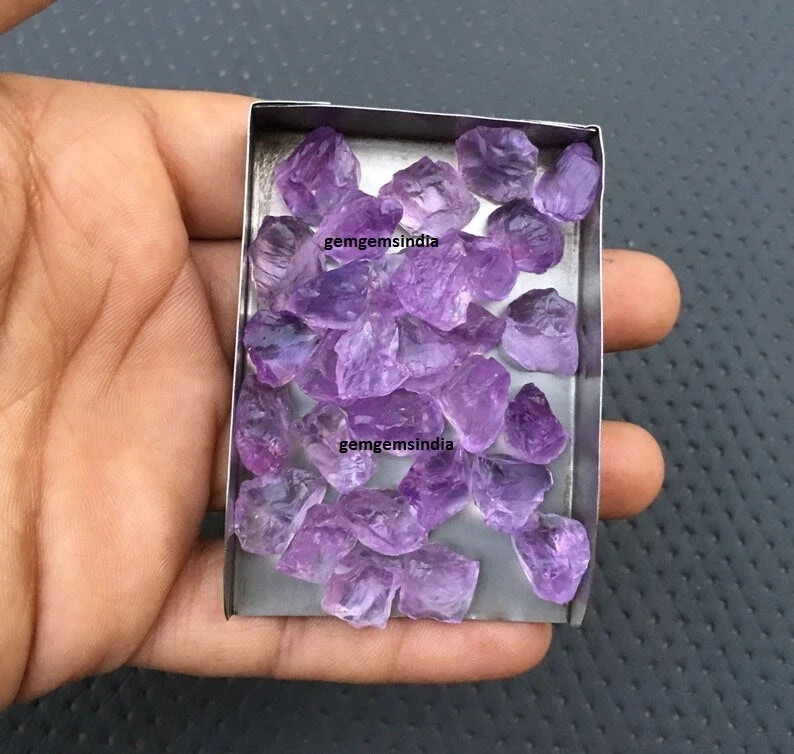 AAA+ Beautiful Pink Amethyst 10 Piece Raw 10-13 MM Pink Amethyst Rough Gemstone