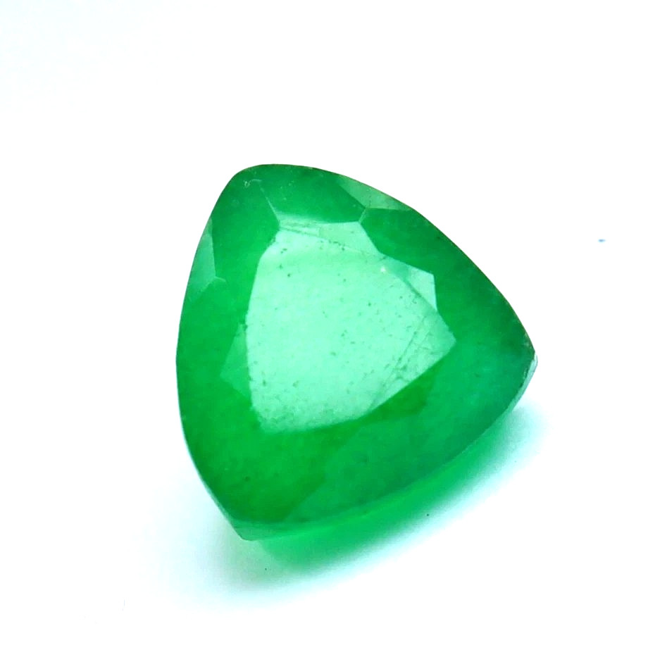 Emerald green Natural Certified stone Loose Gemstone Trillion Cut 10-11 Ct