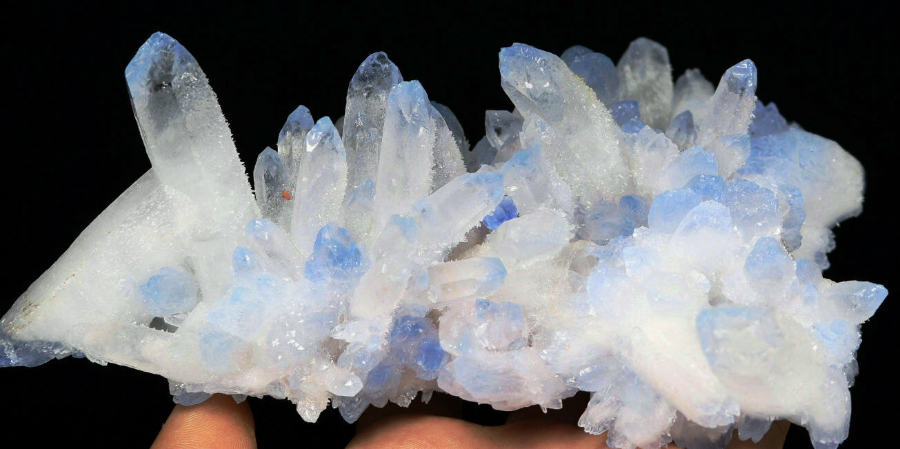 1.72lb Rare Beatiful Blue Tibetan Ghost phantom Quartz Crystal Cluster Specimen