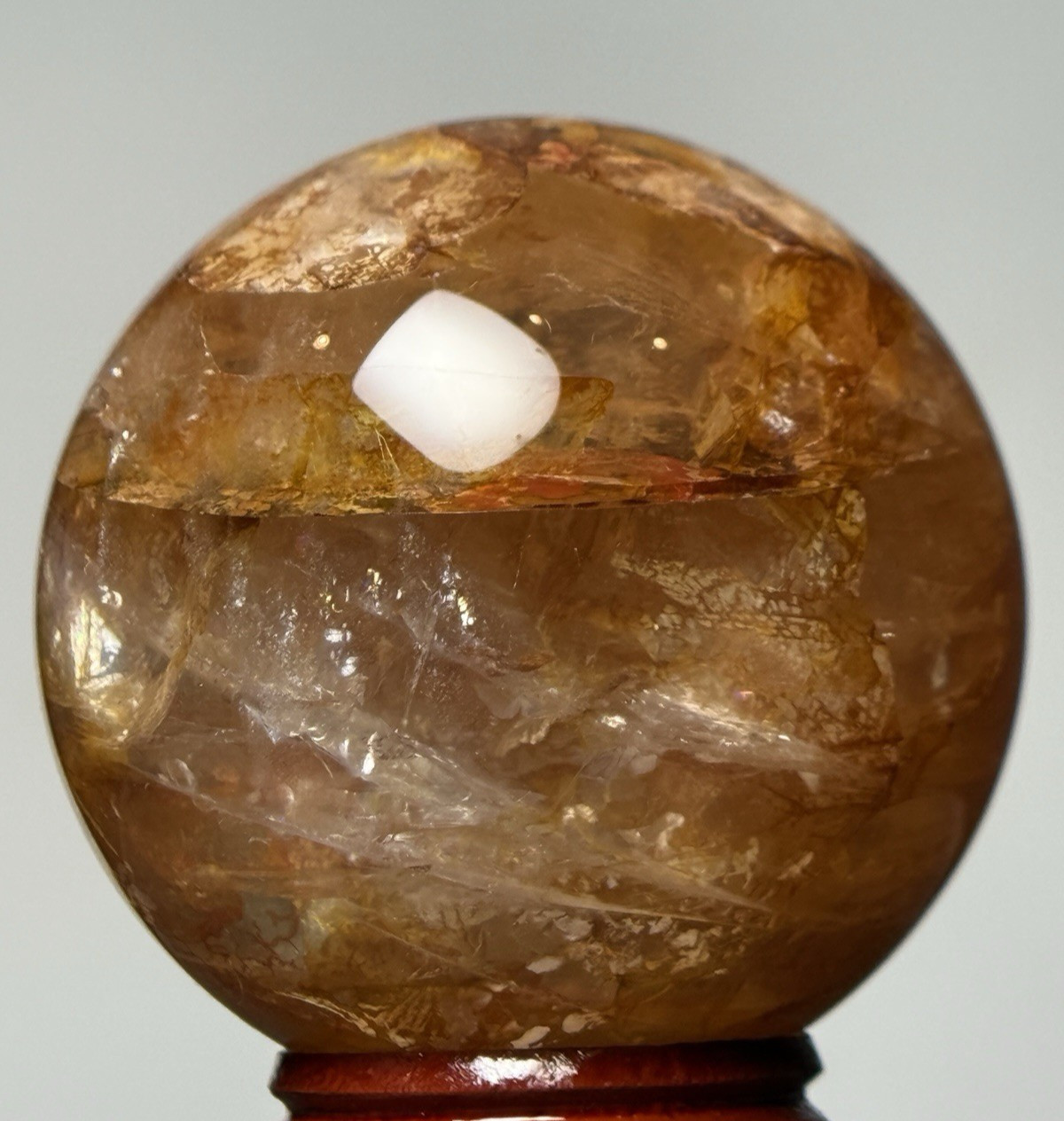 50mm FIRE QUARTZ SPHERE – Red Hematoid Crystal Ball Mineral Chakra Reiki Witch