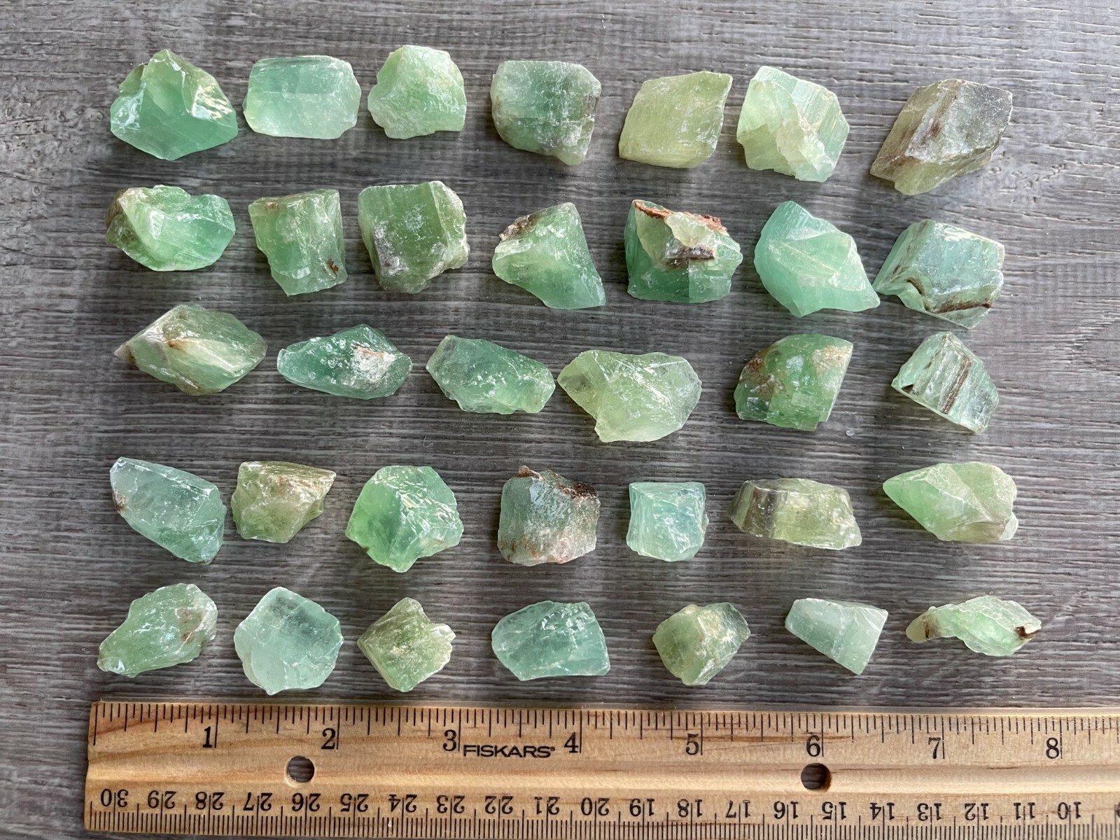 Small Green Calcite Rough Stones, 0.75″-1.25″ Raw Calcite Green Chips, Bulk Lot