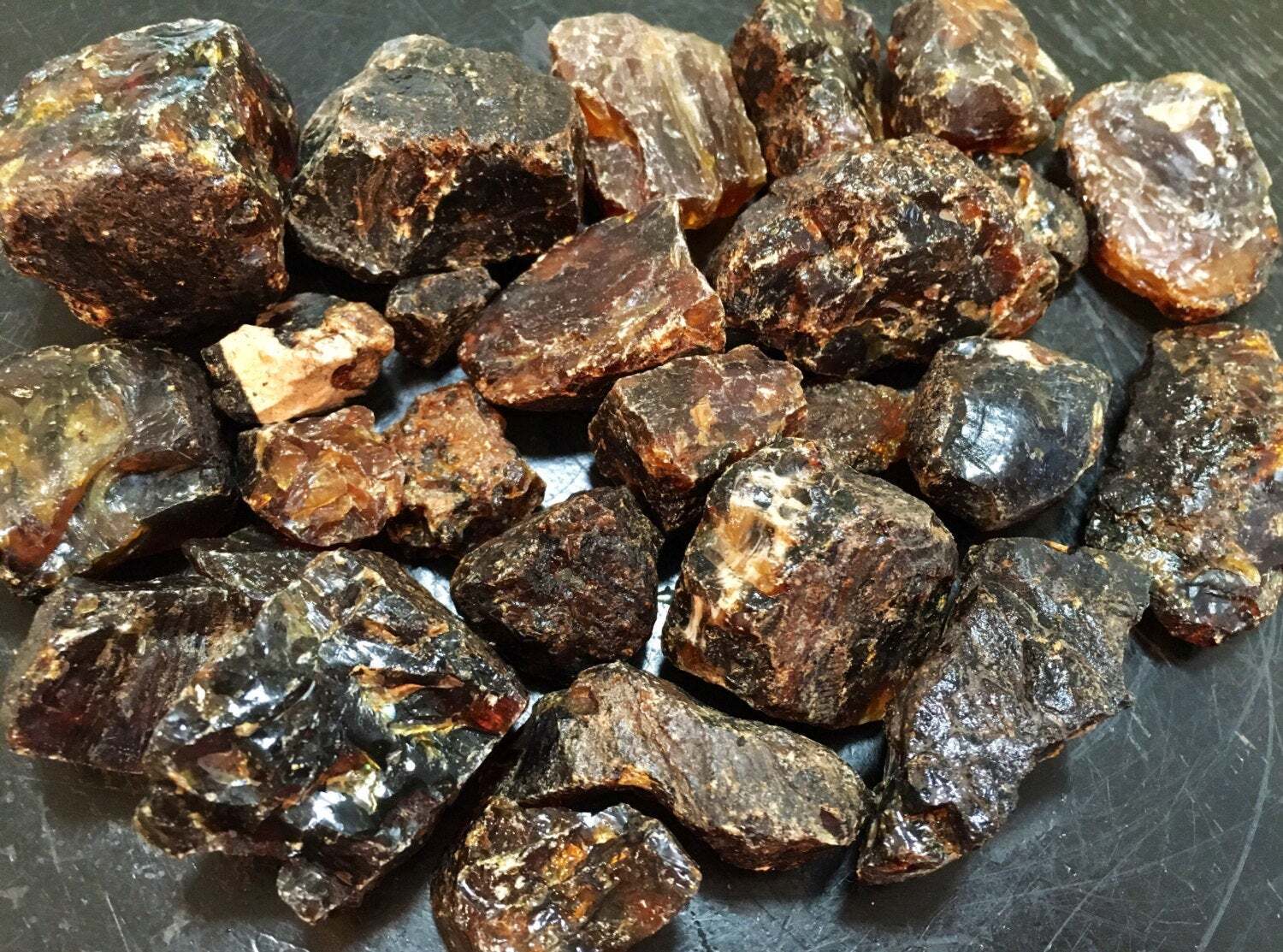 Raw Black Amber Fossilized Resin (0.5″-6″) Natural Amber from Indonesia