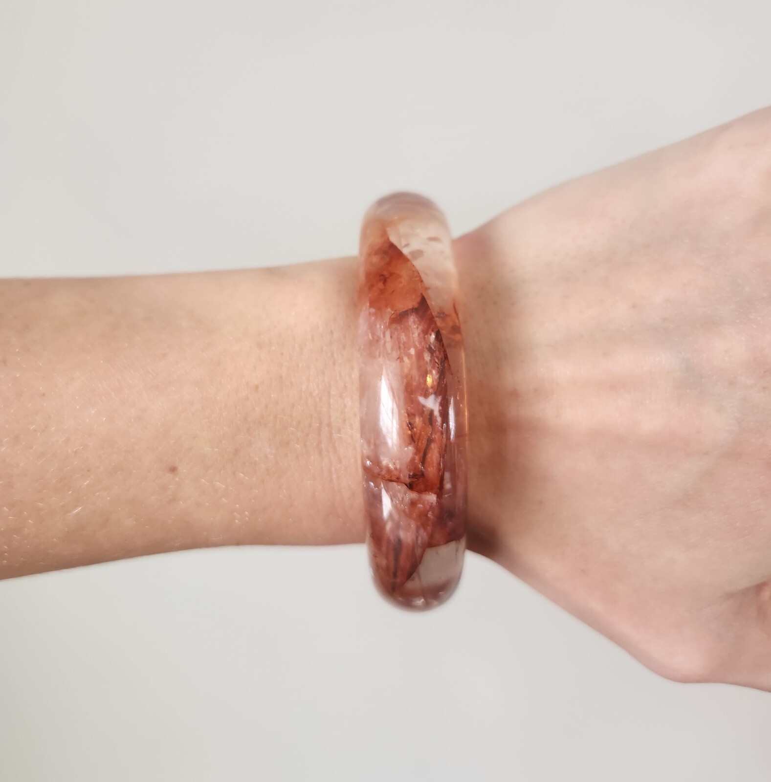 Red Fire Quartz Bracelet Bangle Crystal Gemstone Beautiful Reiki Chakra Reiki