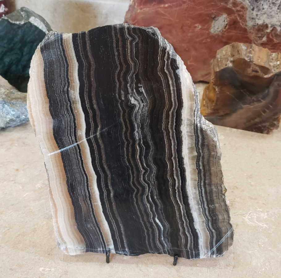645g Black and White Onyx Slab Arizona CL26