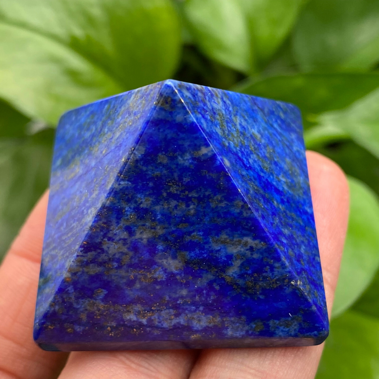 1PC Natural lapis lazuli Quartz Pyramid Carved Crystal Point Reiki healing 40mm