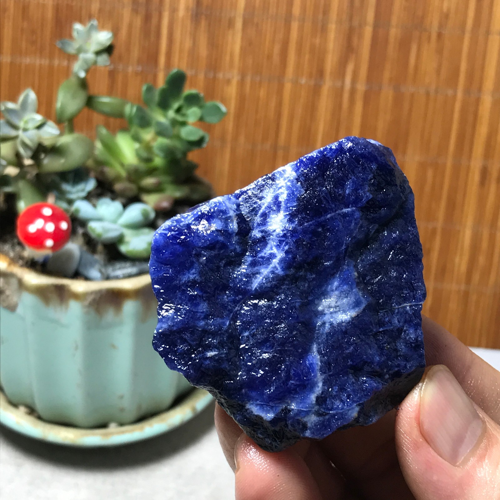 Natural Blue sodalite Crystal gemstone Rough Mineral Specimen healing 77g A6386