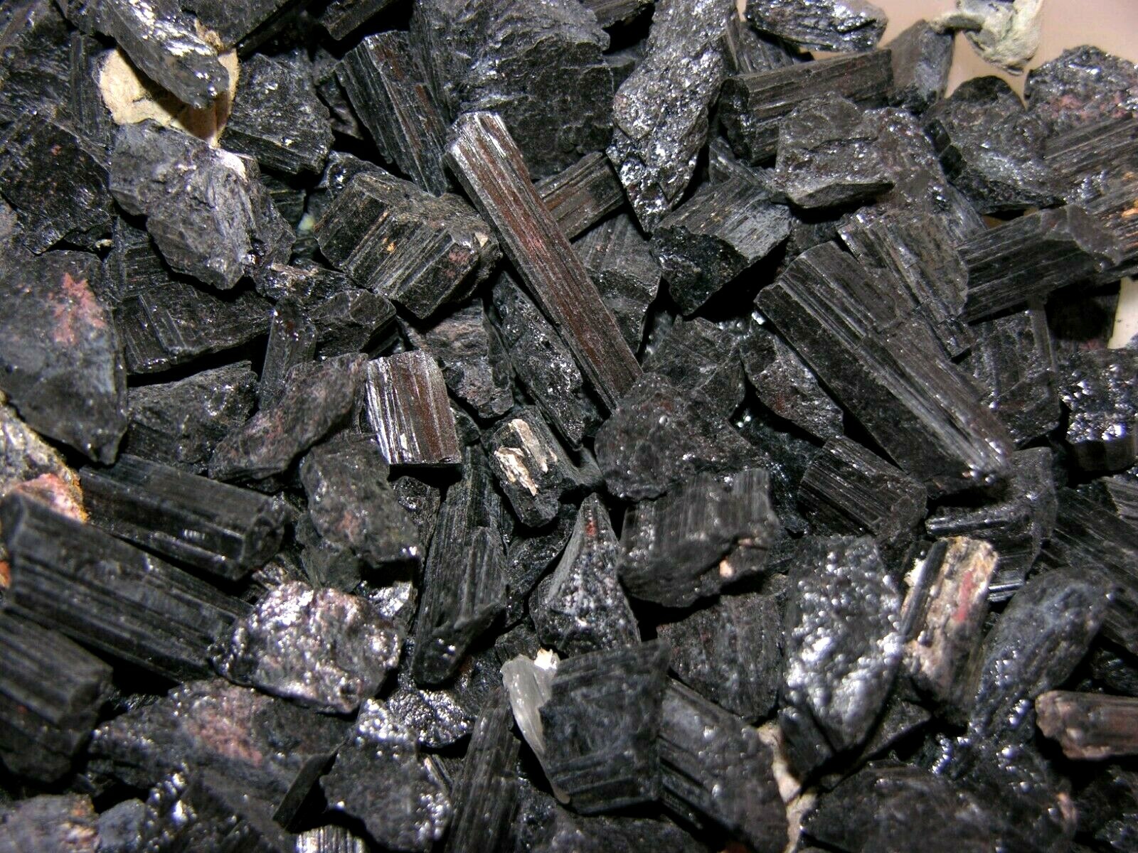 Black Tourmaline crystal pieces Brazil 1 3/4 to 3/8 inch 1/4 pound