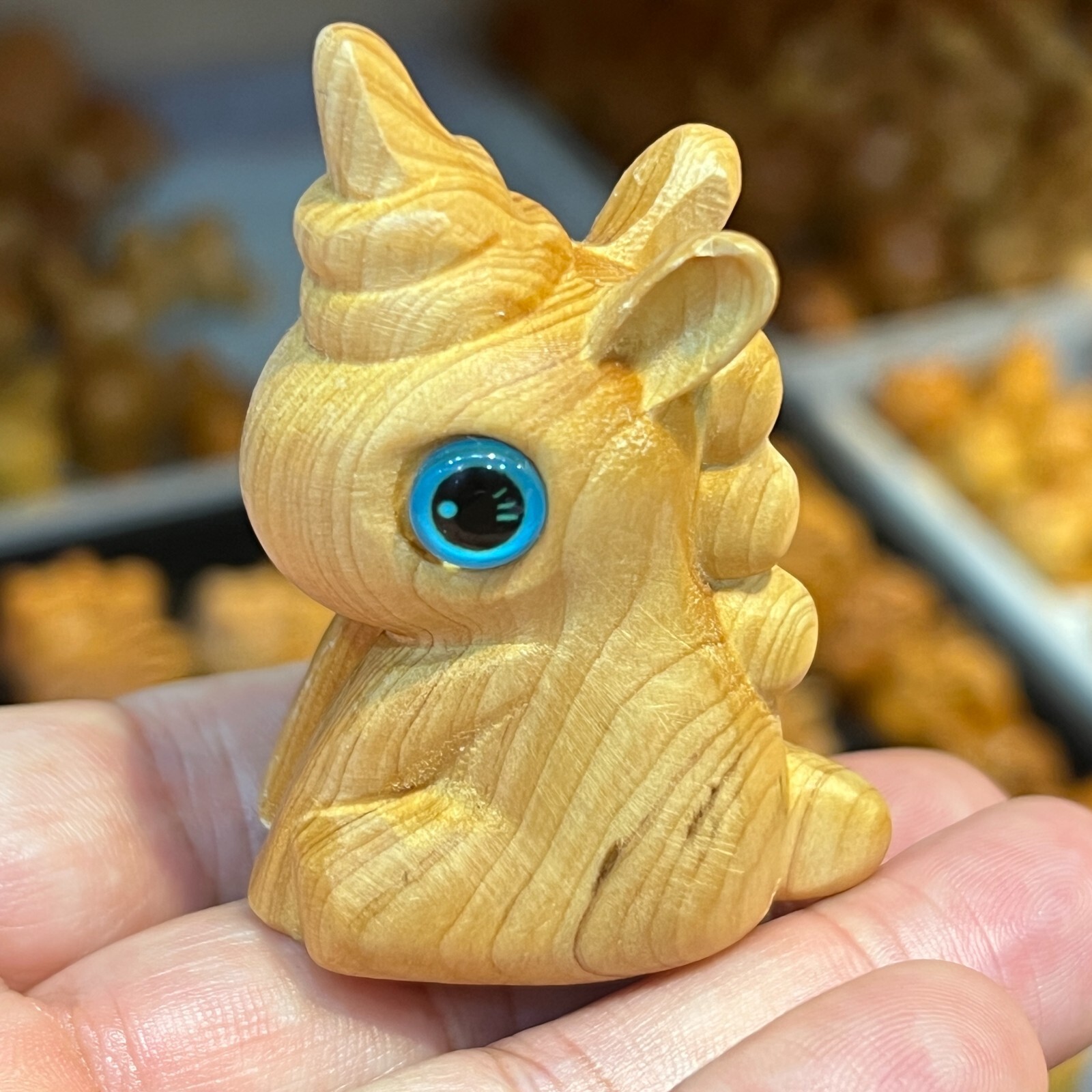 1PC Natural Thuja wood Hand Carved Cartoon Children’s gift Crystal Reiki Healing