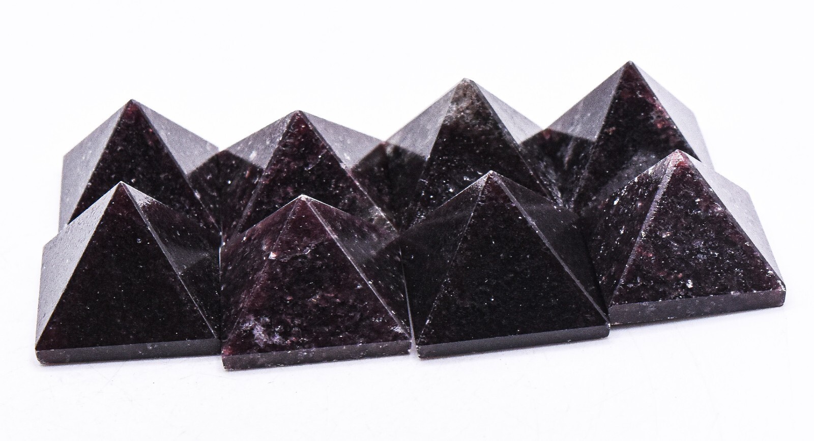 25mm 1PC Dark Deep Purple Lepidolite Pyramid Polished Lithia Mica Mineral Brazil