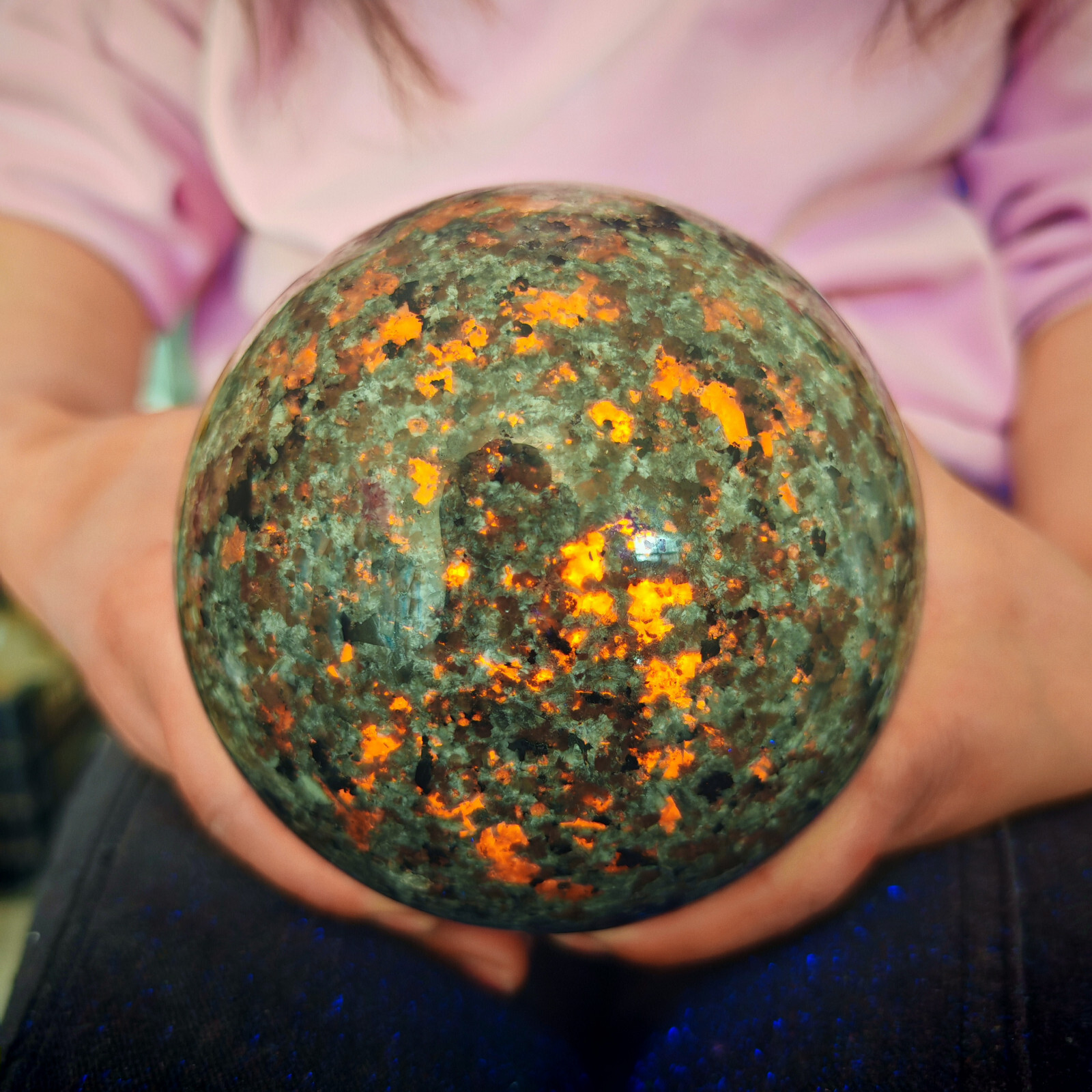 6.6LB Natural Flame Stone Ball Body Crystal Ball Spiritual Healing 3000g