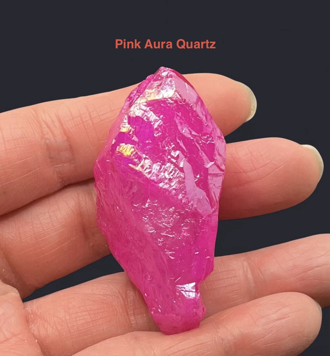 Pink Aura Genuine Quartz 34g