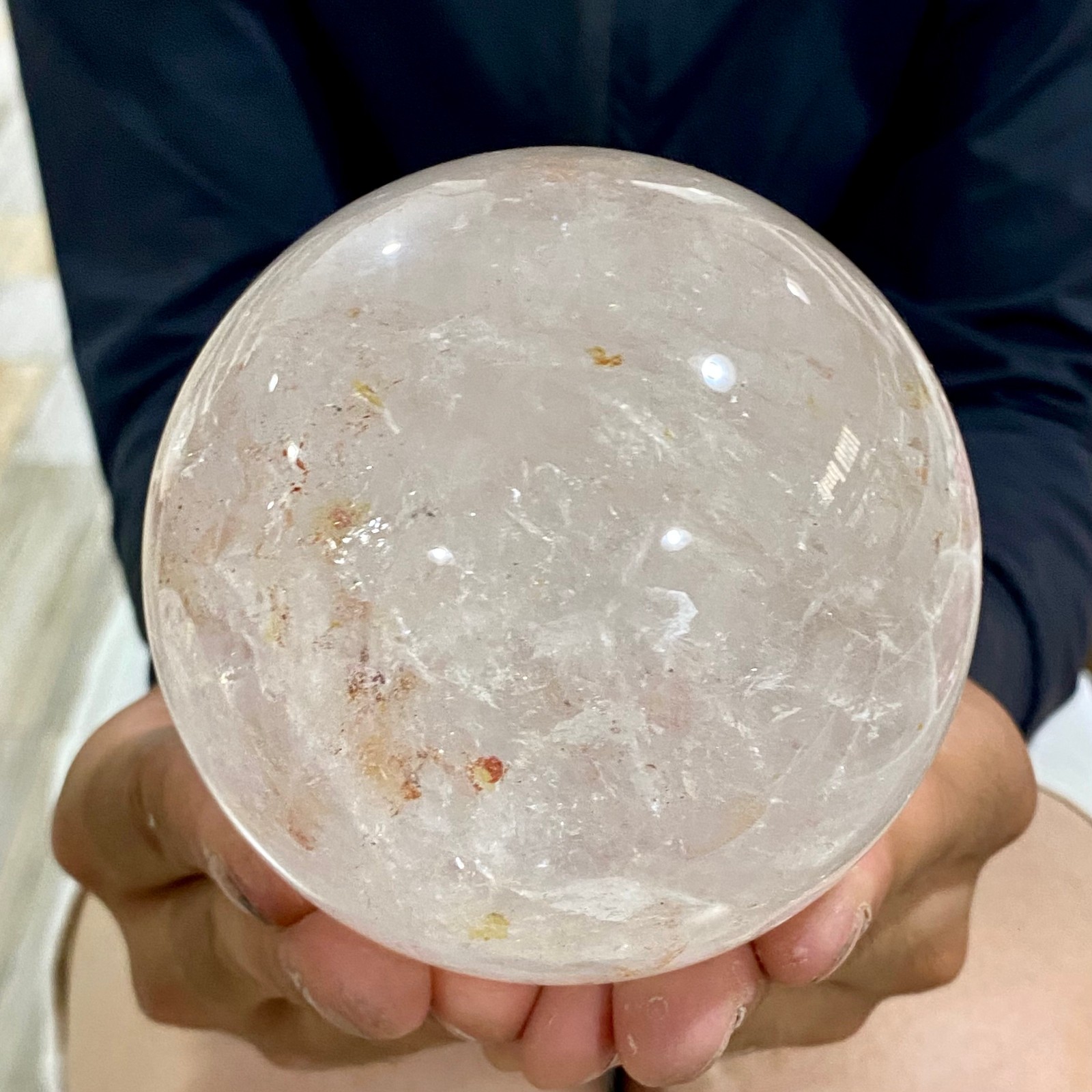 2.42LB Natural clear quartz sphere quartz crystal ball reiki Energy healing