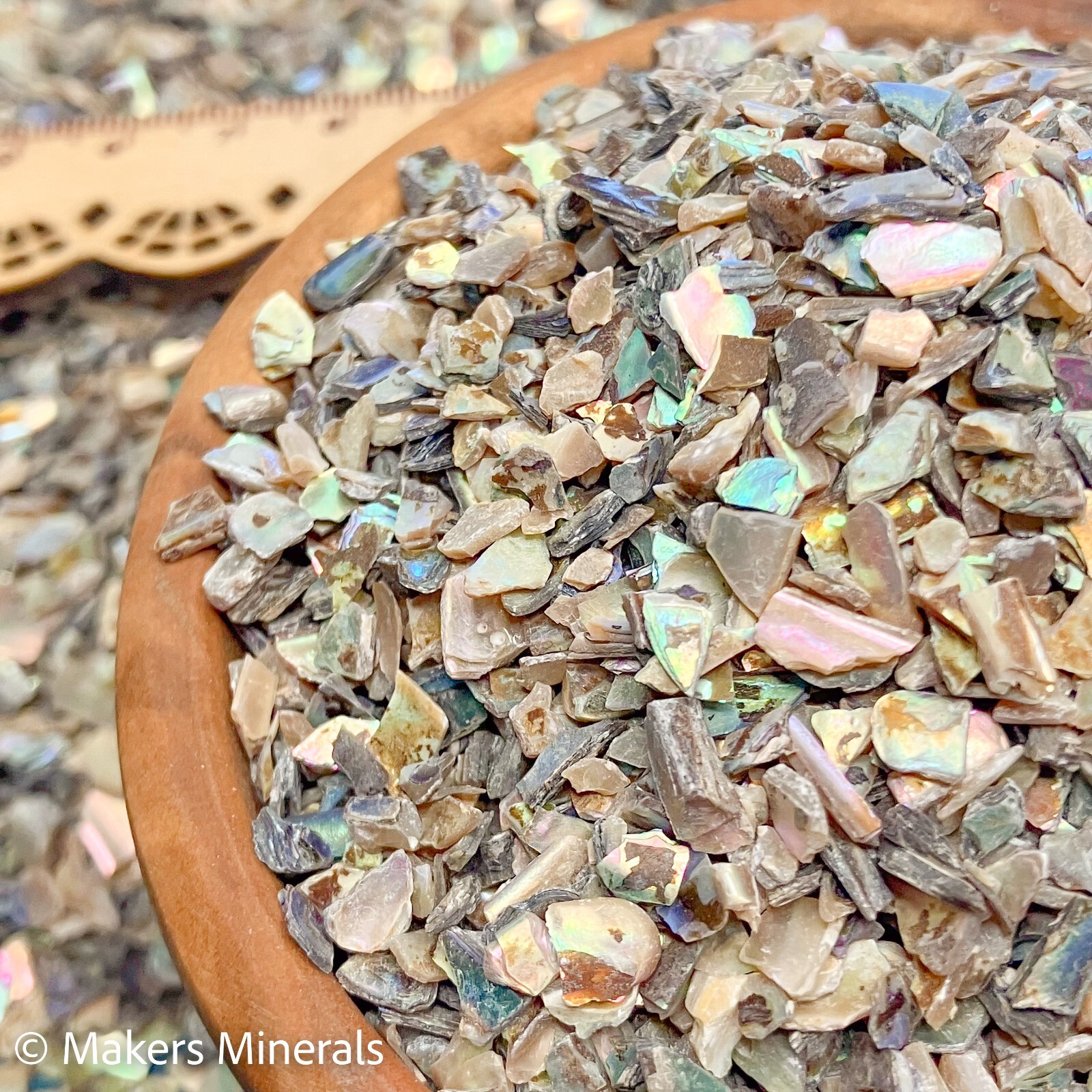 Crushed Shells Abalone (Paua), Gravel Size 4mm-2mm for Inlay, Crafts, Resin Art