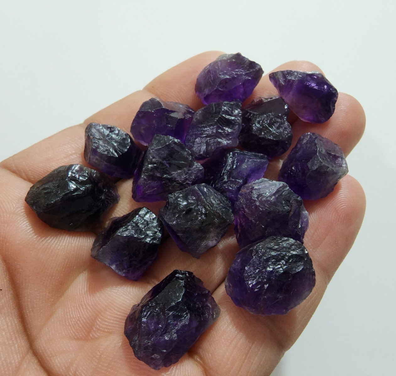 15 Pcs Beautiful Purple Amethyst Rough Gemstone Chunks Size 16-20 MM Loose Rough
