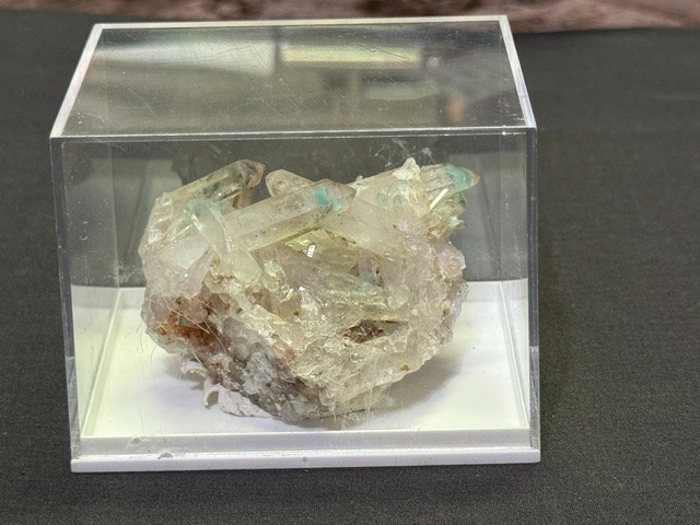 SEE VIDEO: RARE AJOITE INCLUDED QUARTZ CLUSTER, MESSINA MINE ,SOUTH AFRICA