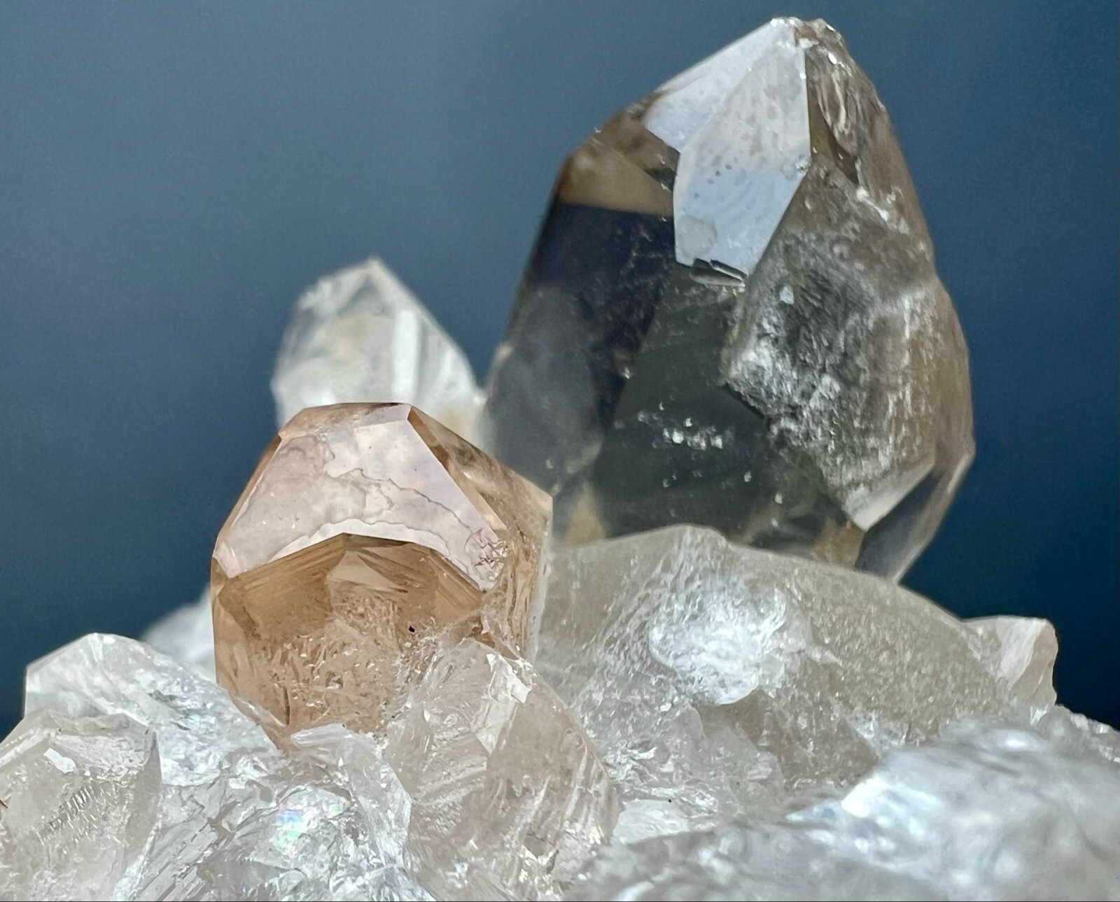 482 Gram Natural !!! Eye Clean Honey Topaz Crystals, Quartz On Feldspar @PAK