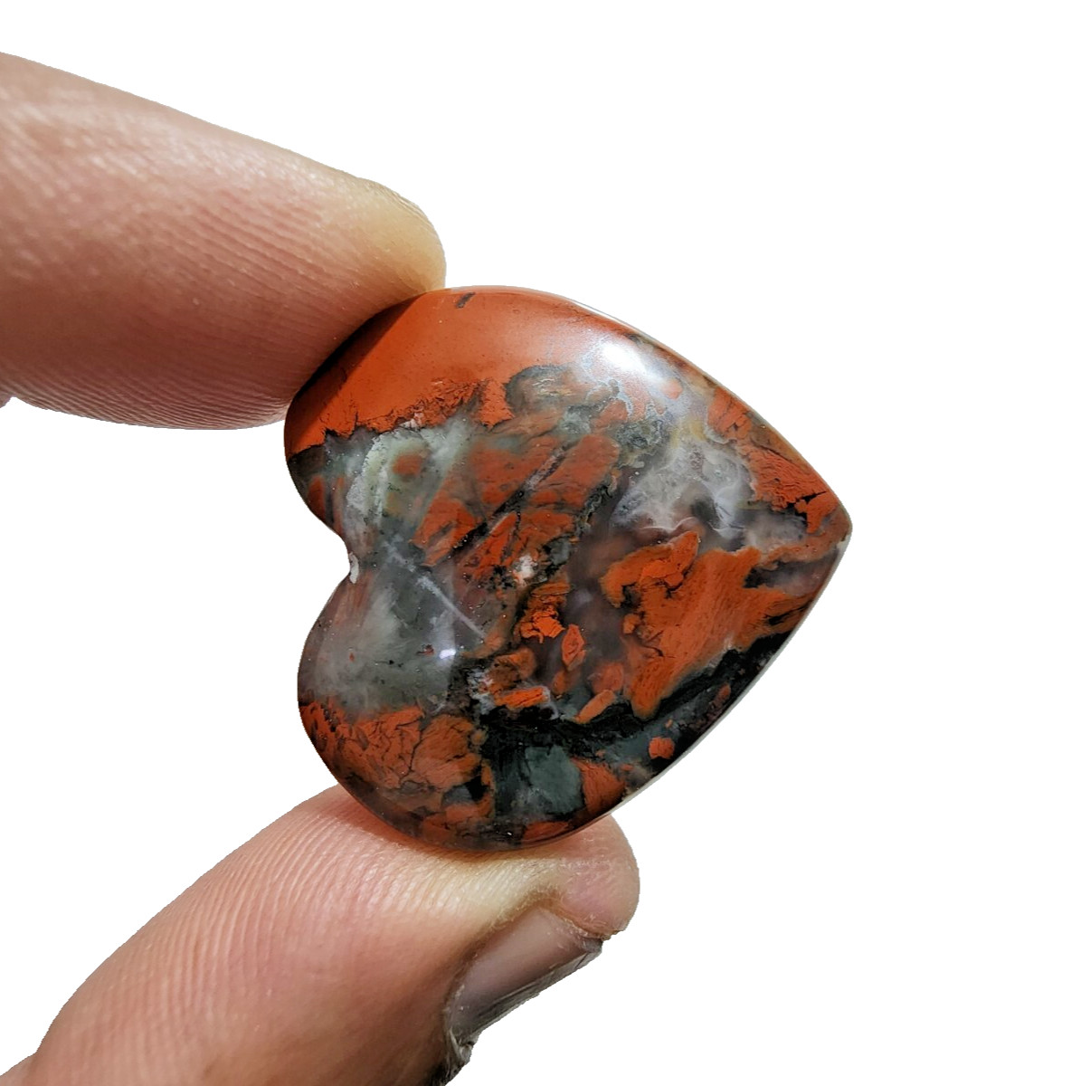 81 Crt Natural Blood Stone Crystal Heart Shape Chakra Stone Gemstone For Jewelry