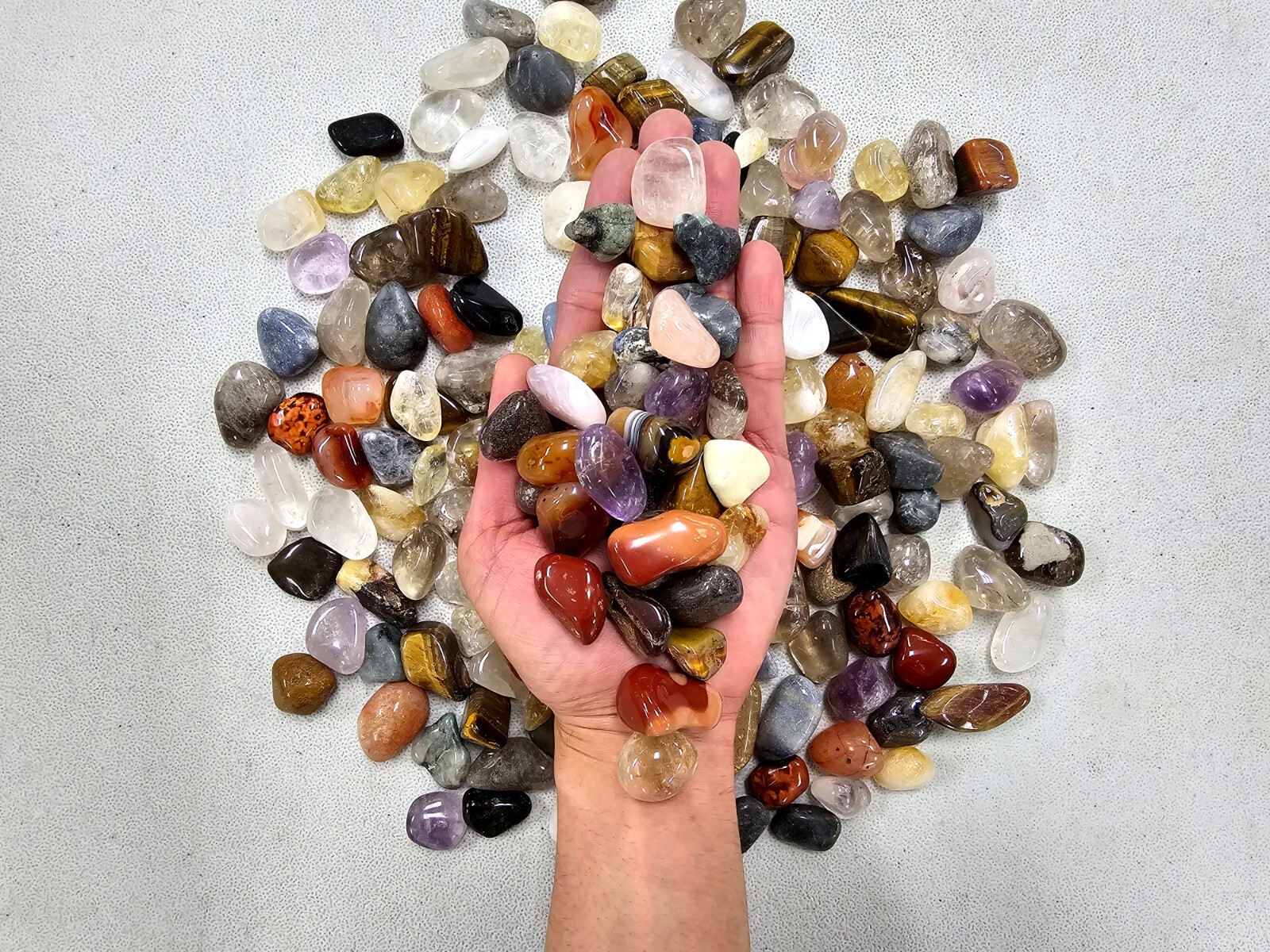 Natural & Dyed Colorful Tumbled Gemstones Mixed Crystals Stones Bulk Gems