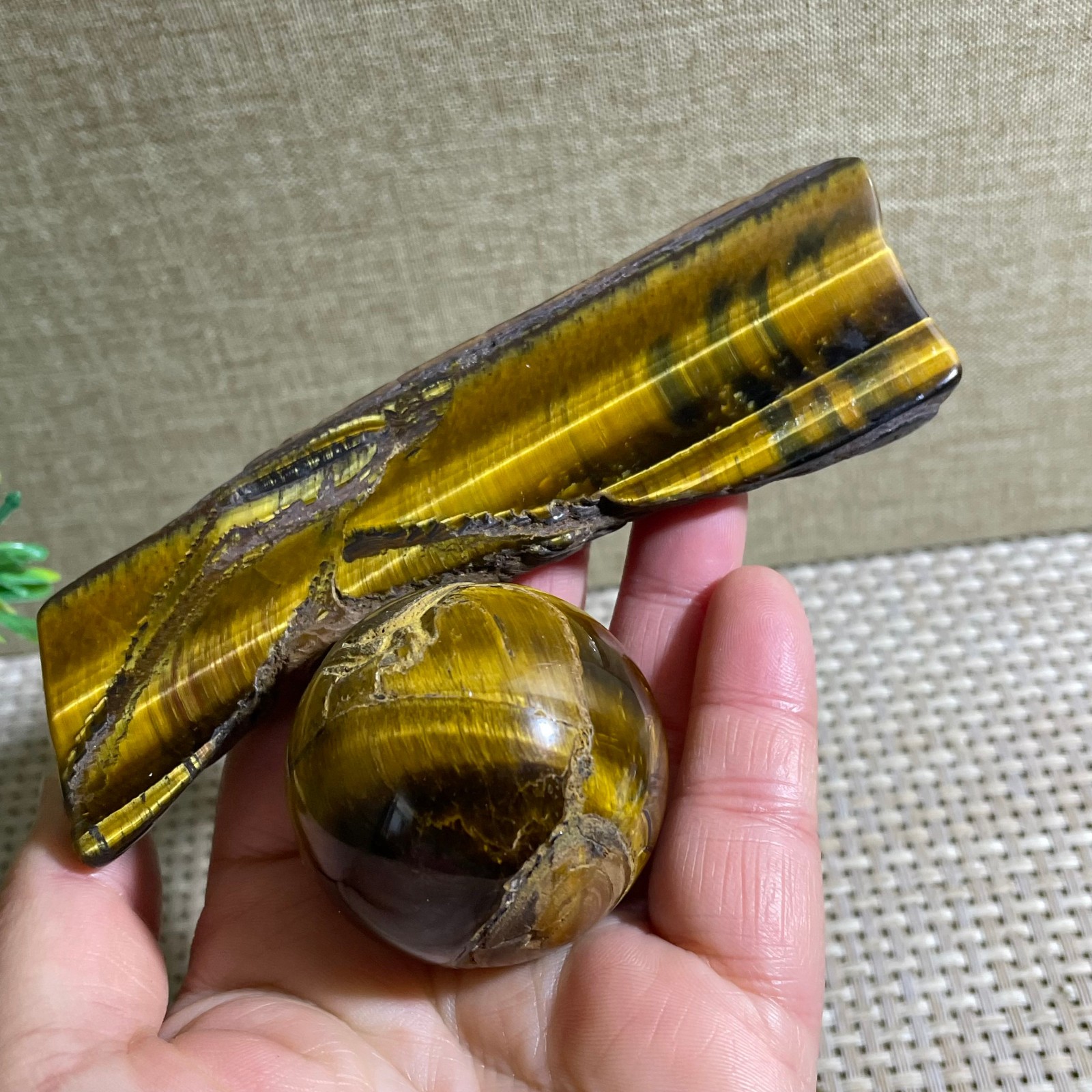 2pcs 194g tiger’s-eye Rough Raw Stone Rock Specimen Reiki healing