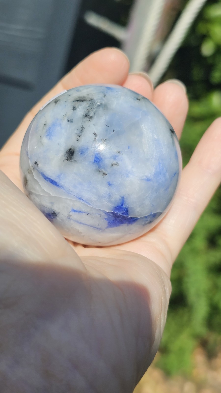 Afghanite Crystal sphere Rare 5.2cm 192g Blue uv Reactive