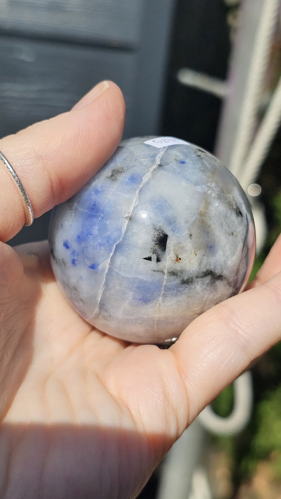 Afghanite Crystal sphere Rare 5.2cm 192g Blue uv Reactive