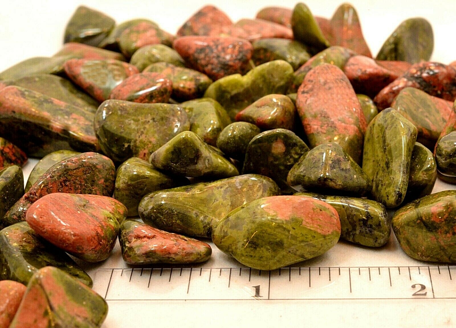 3x Unakite Tumbled Stones 25-30mm Reiki Crystal Healing Psychic Vision Pregnancy