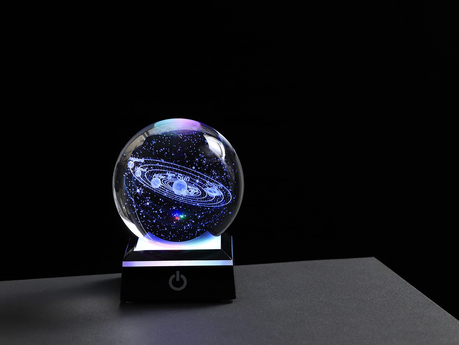 3d Solar System Model 3.15×3.15×3.15inches, 3D solar system with black base