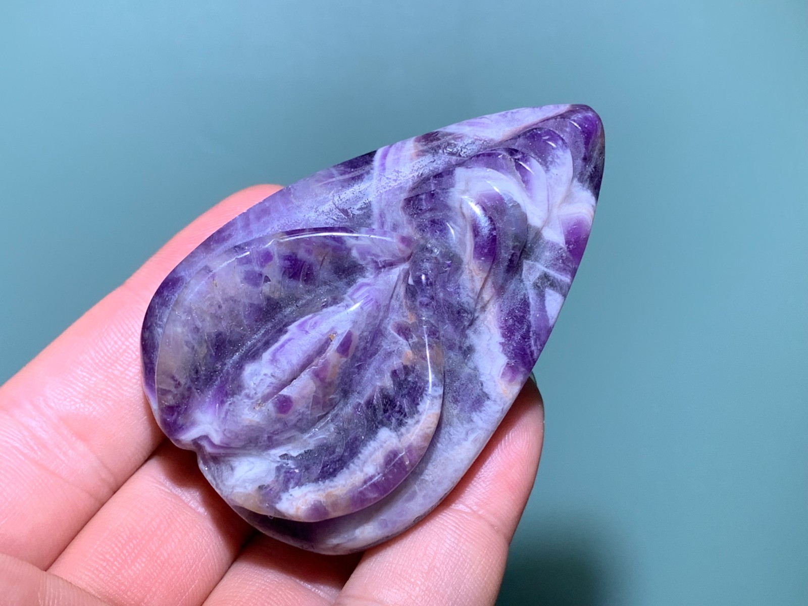 2.5”+Natural Dreamy amethyst quartz crystal hand carved Crystal Vagina skull 1x
