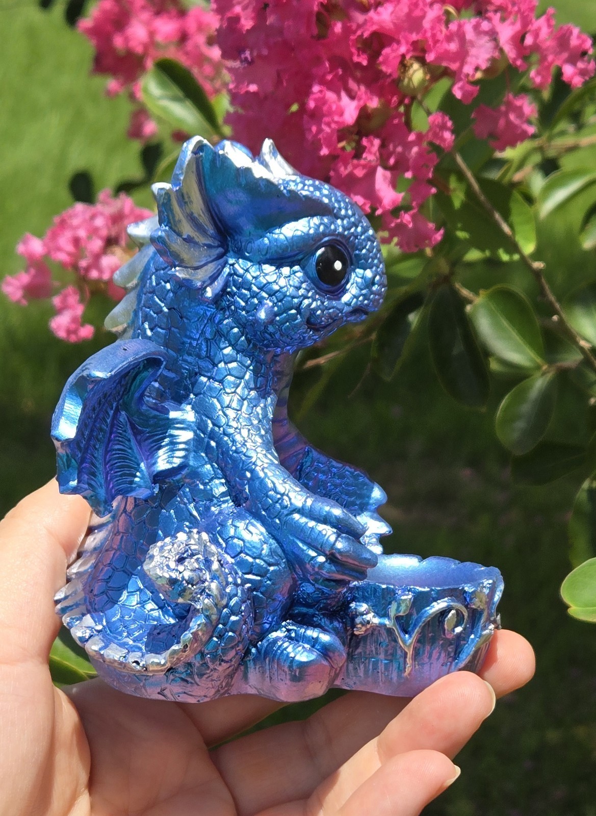 Gorgeous Resin Dragon Sphere Holder with Clear Quartz Crystal Sphere Set