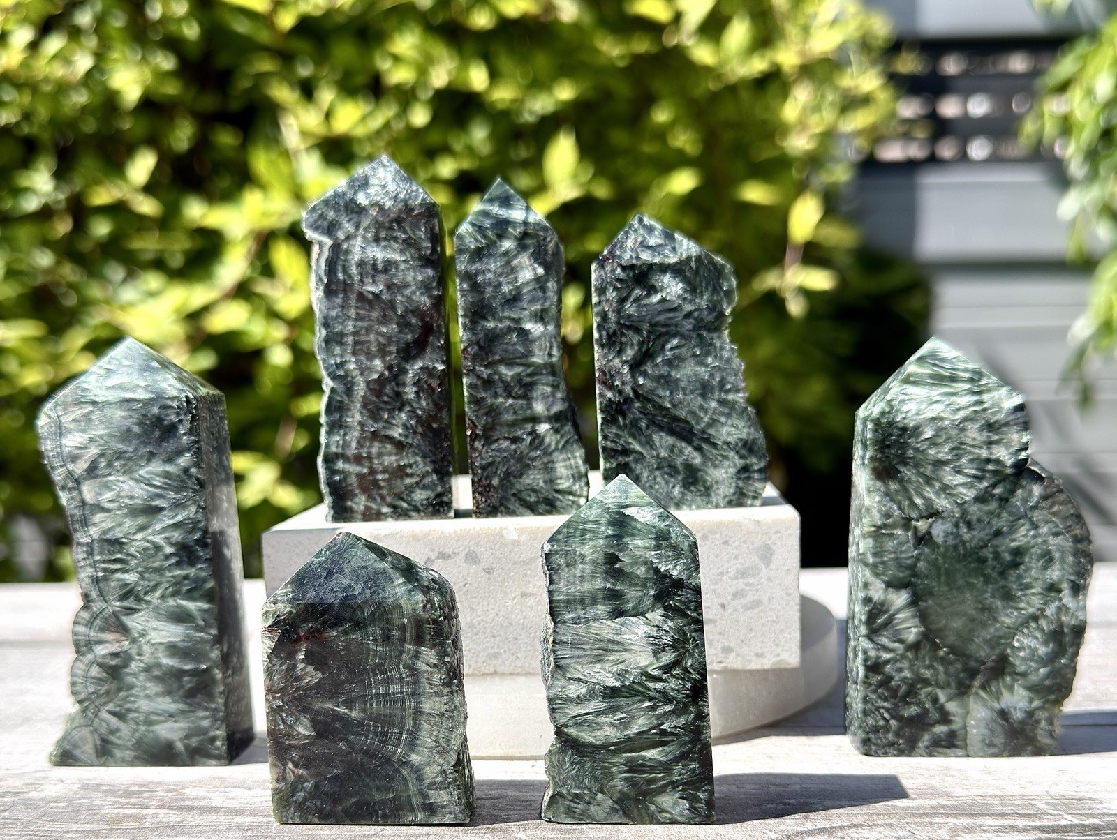 Wholesale Lot 1 Lb Natural Seraphinite Obelisk Tower Crystal Energy