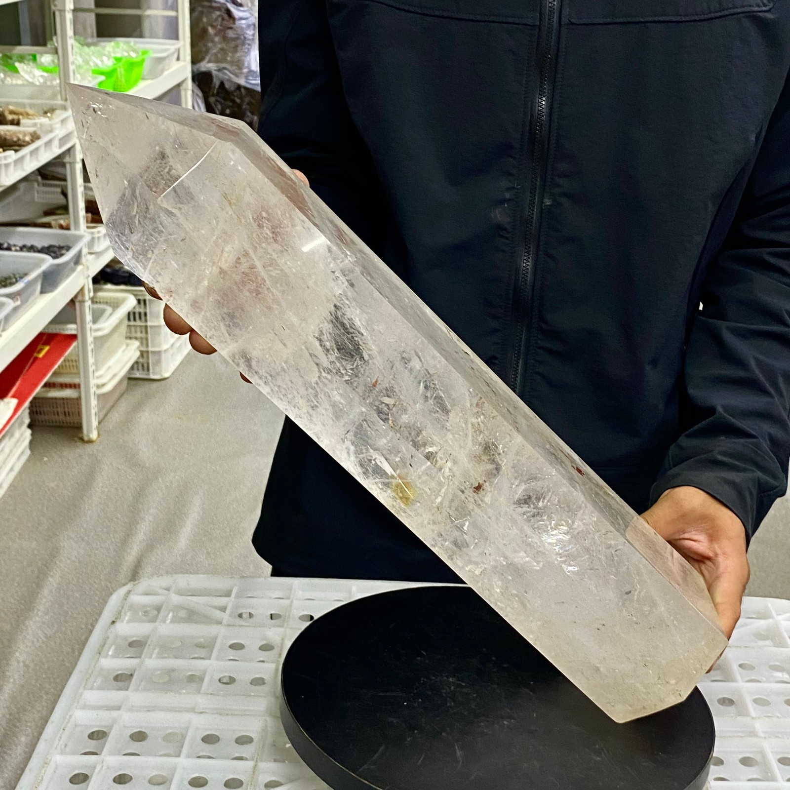 17LB Natural Clear Quartz Crystal Point Healing Wand Polished Rock Crystal Re