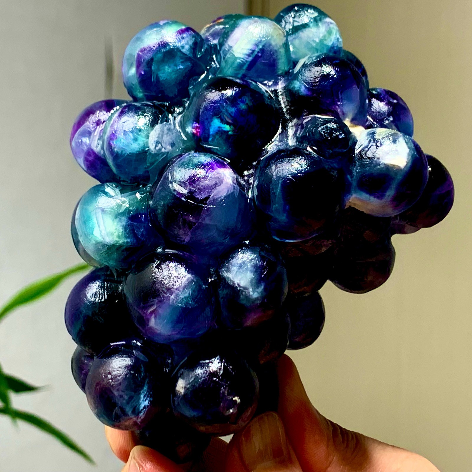 1.92LB Natural deep purple-green grape shape Crystal Madagascar mineral