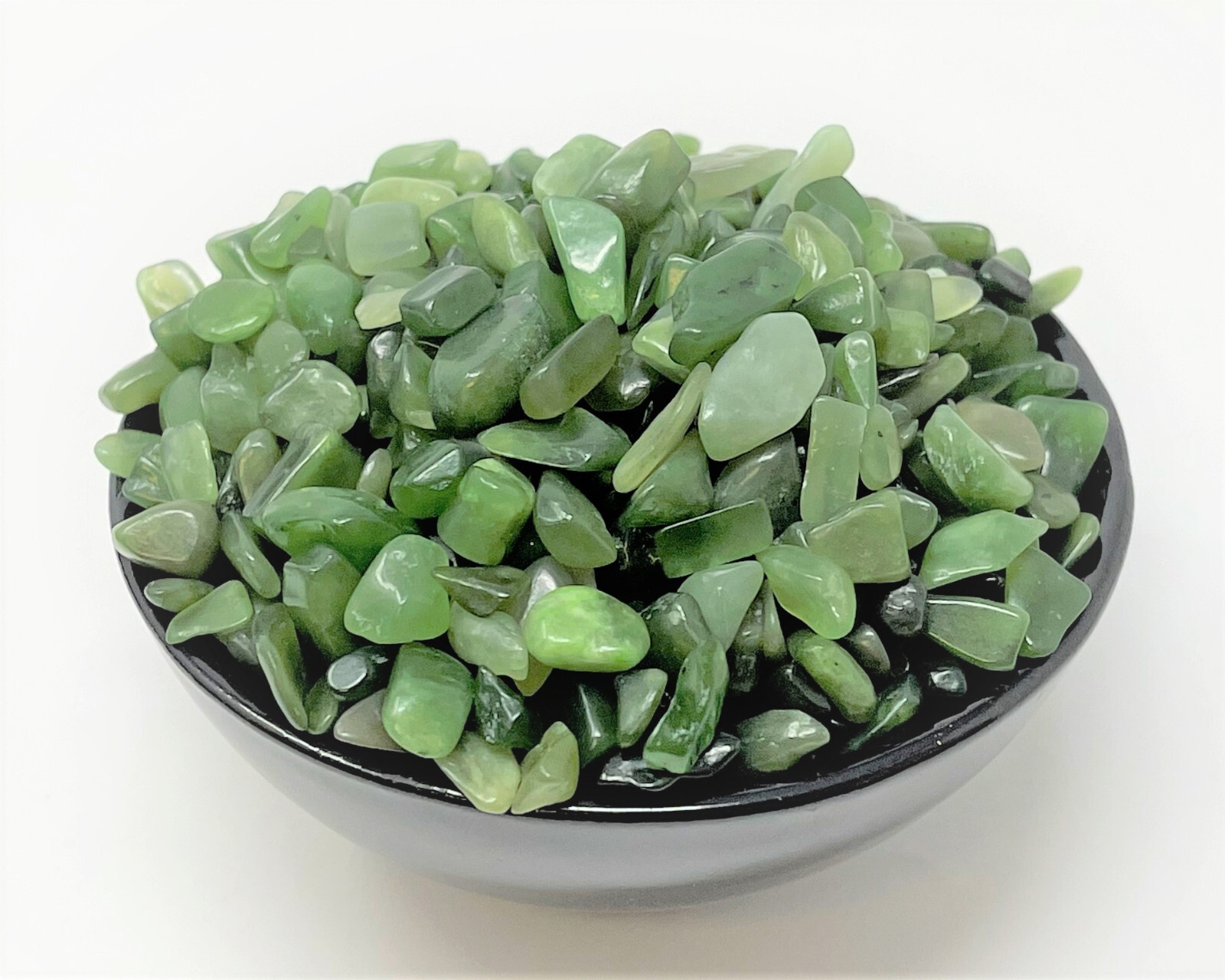 Jade Nephrite Semi Tumbled Gemstone Mini Chips 5-15 mm, ‘A’ Grade Wholesale Lots