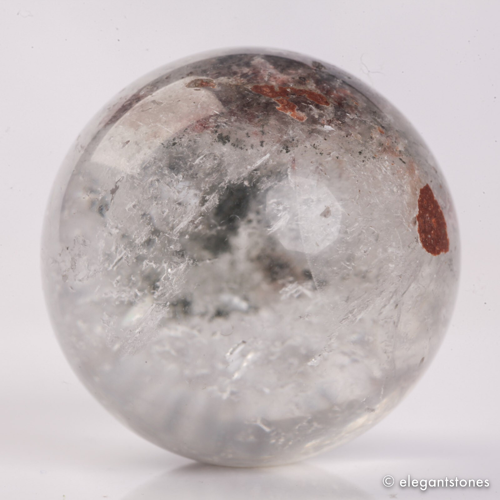 60g35mm Natural Garden/Phantom/Ghost/Lodolite Quartz Crystal Sphere Healing Ball
