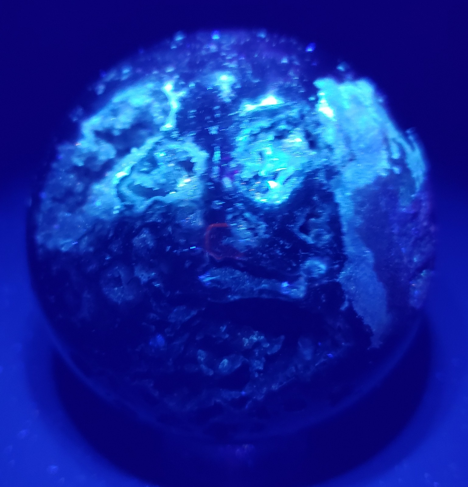 3″ Green Moss Agate Quartz Crystal Mineral Semi-Polished Sphere Ball Orb UV,532g