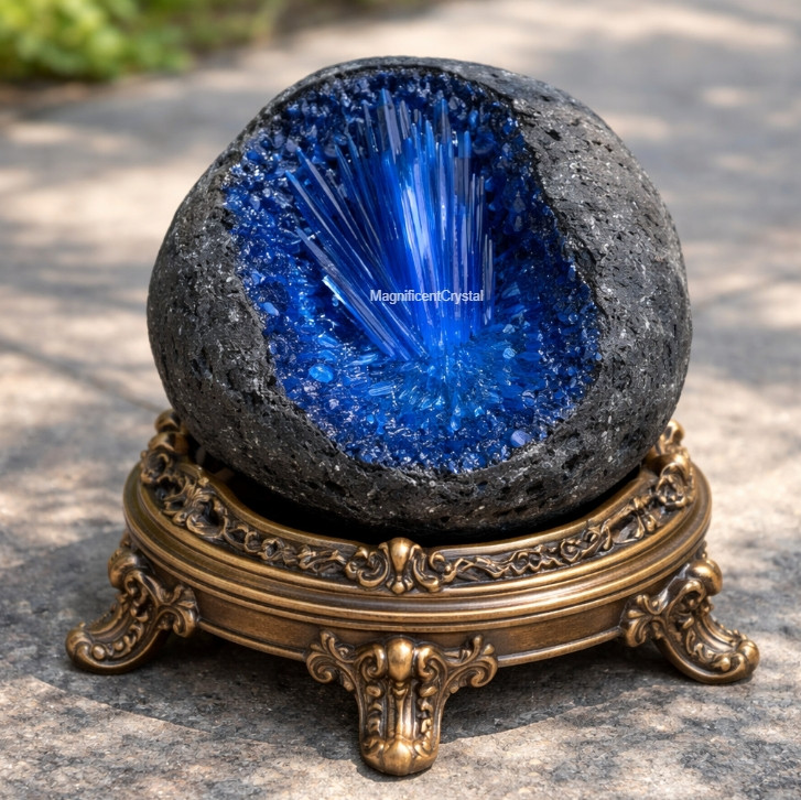 Natural Blue Goethite Quartz Crystal Rare Mineral Specimen Healing Energy Ore