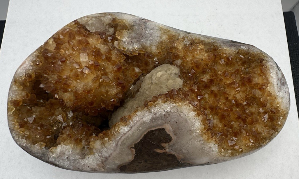 945 Gram 2lb 1oz 6×3.5×2.5″ Gorgeous Citrine Cluster Crystal Brazil Flat Back!