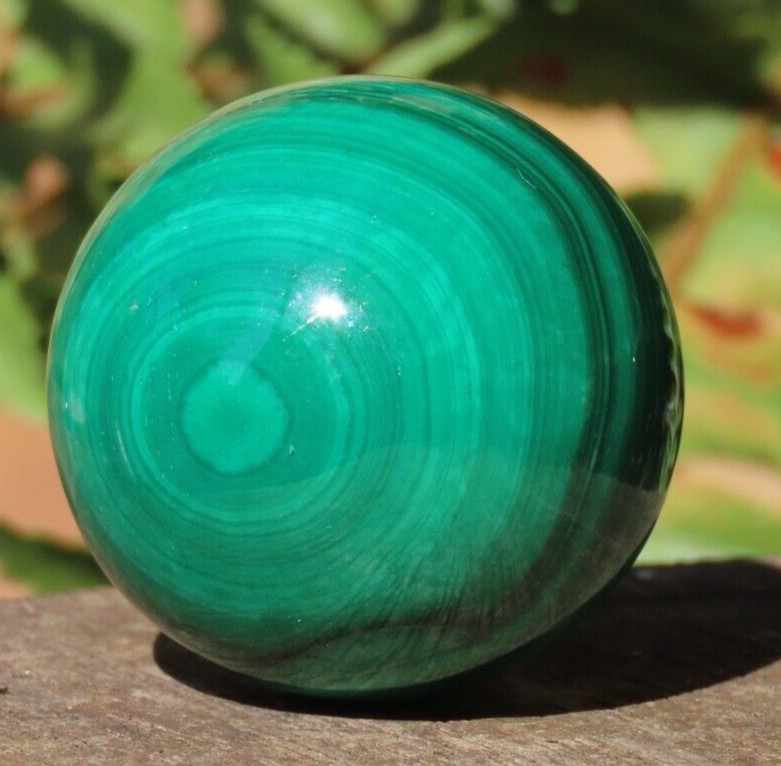 A Grade Polished Rare Green Malachite Crystal Sphere 76 Grams – Collectors Grade