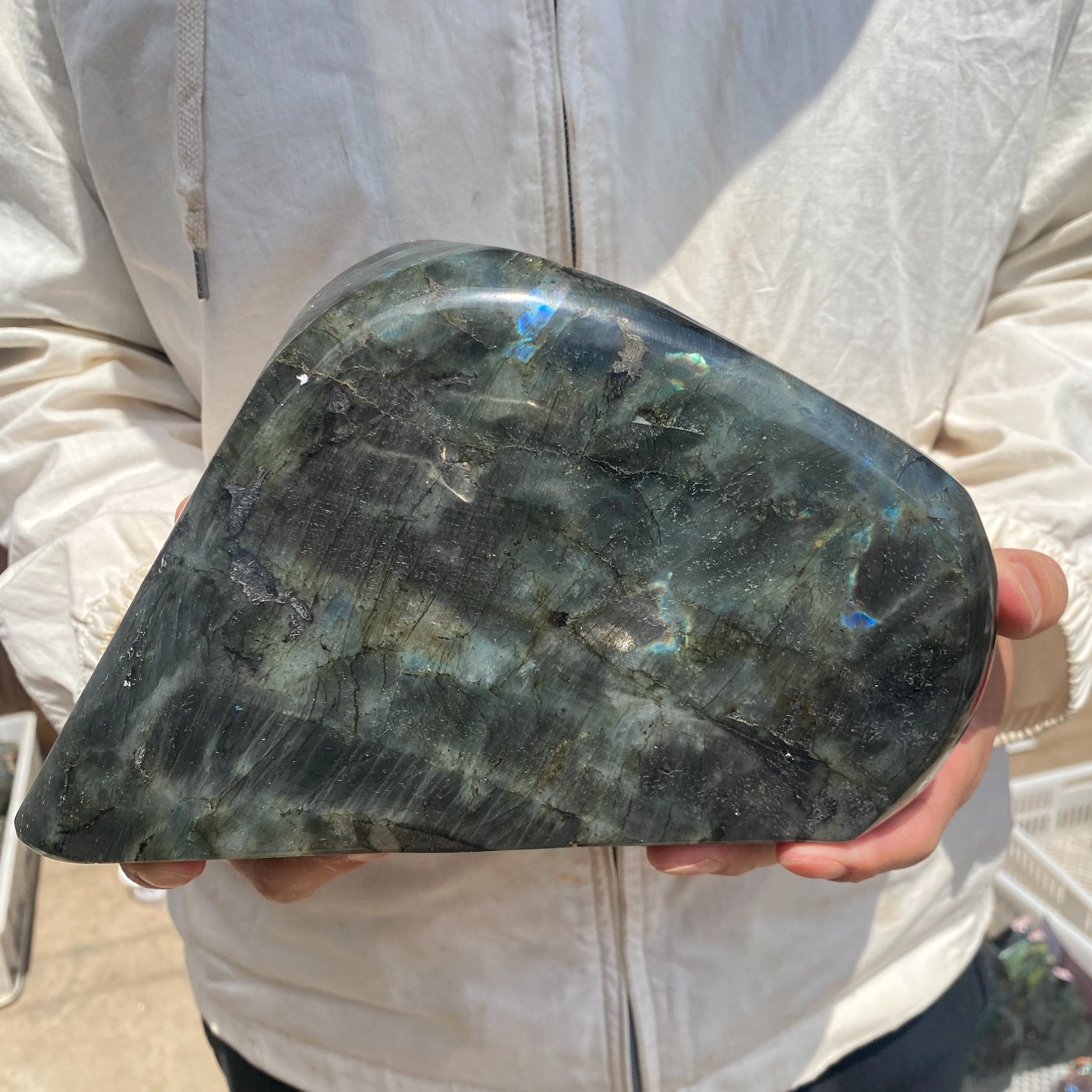 10lb Natural Flash Labradorite Quartz Crystal Freeform rough Mineral Healing